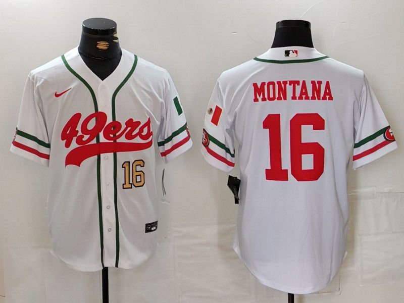 Men San Francisco 49ers #16 Montana White Joint Name 2024 Nike Limited NFL Jersey style 2->san francisco 49ers->NFL Jersey